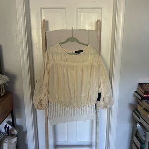 Eloquii Cream Women's Blouse